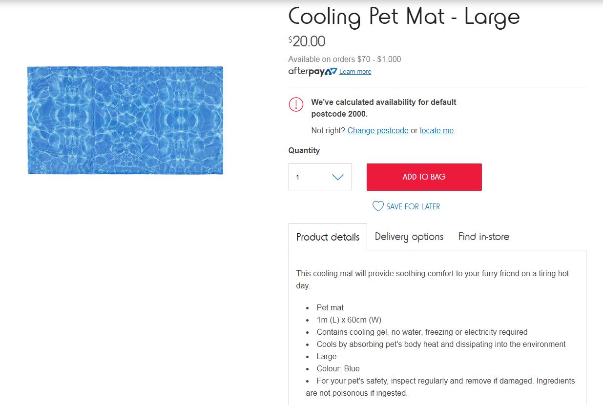 kmart cooling mat