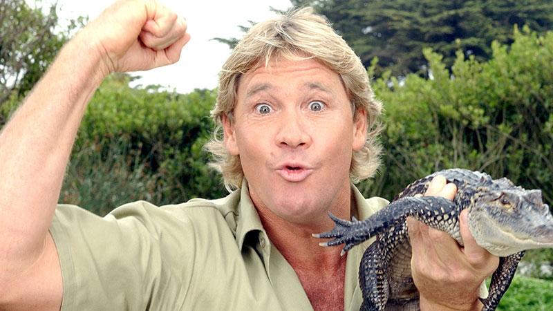 steve irwin with snake pop