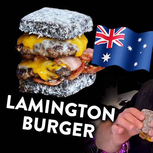 Kyle & Jackie O try the Lamington Burger 🤔🇦🇺