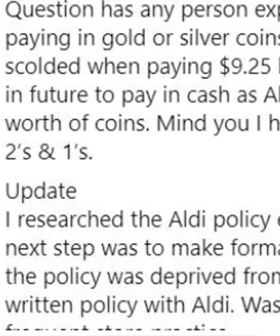 Woman Sparks Debate After She Tries To Pay For Her Groceries In Coins At Aldi