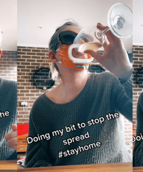 This Aldi Shopper Made A Face Mask Out of Baby Wipes So She Can Drink Wine