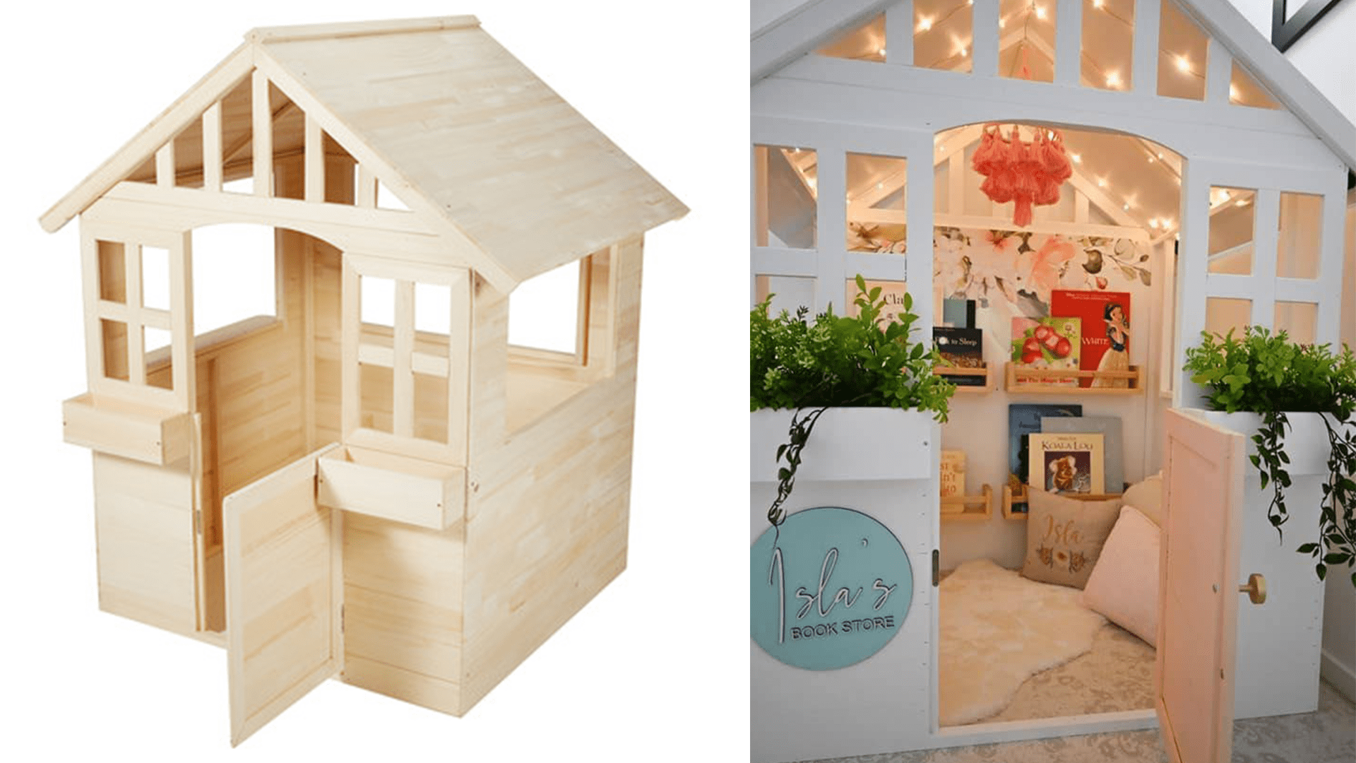 Mum Transforms Kmart Cubby House Into Beautiful 'Book Store' For Her