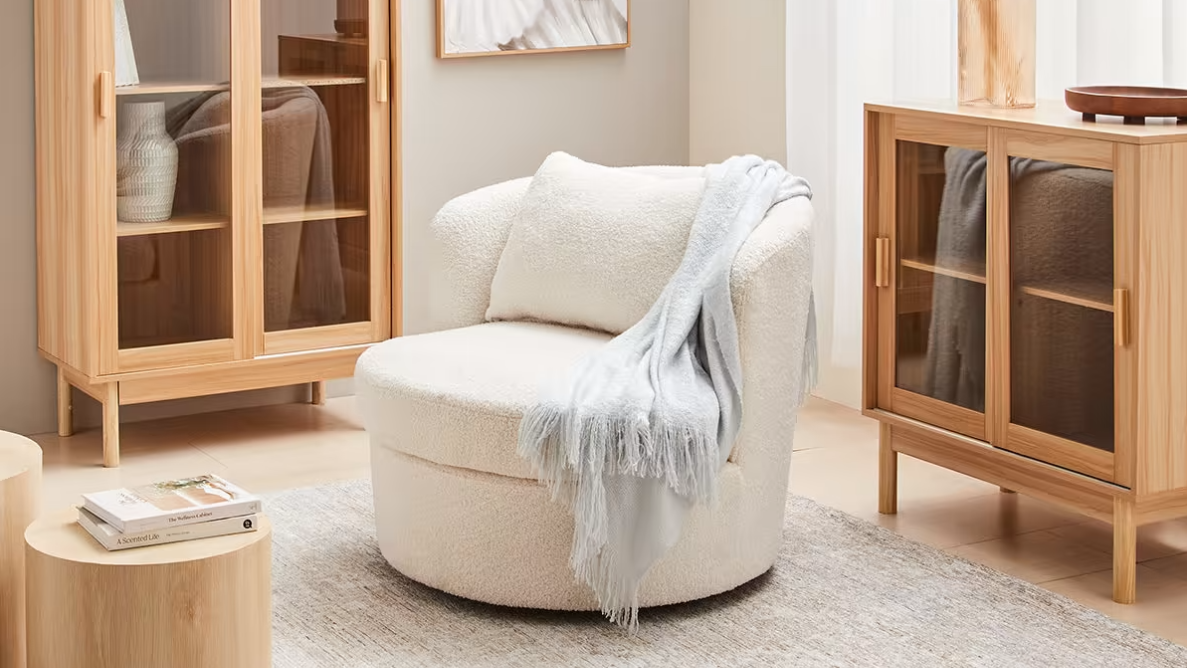 Affordable Stylish Plush Swivel Chair From Kmart!