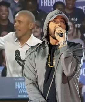 Obama Raps 'Lose Yourself' After Being Introduced By Eminem At Kamala Harris Rally